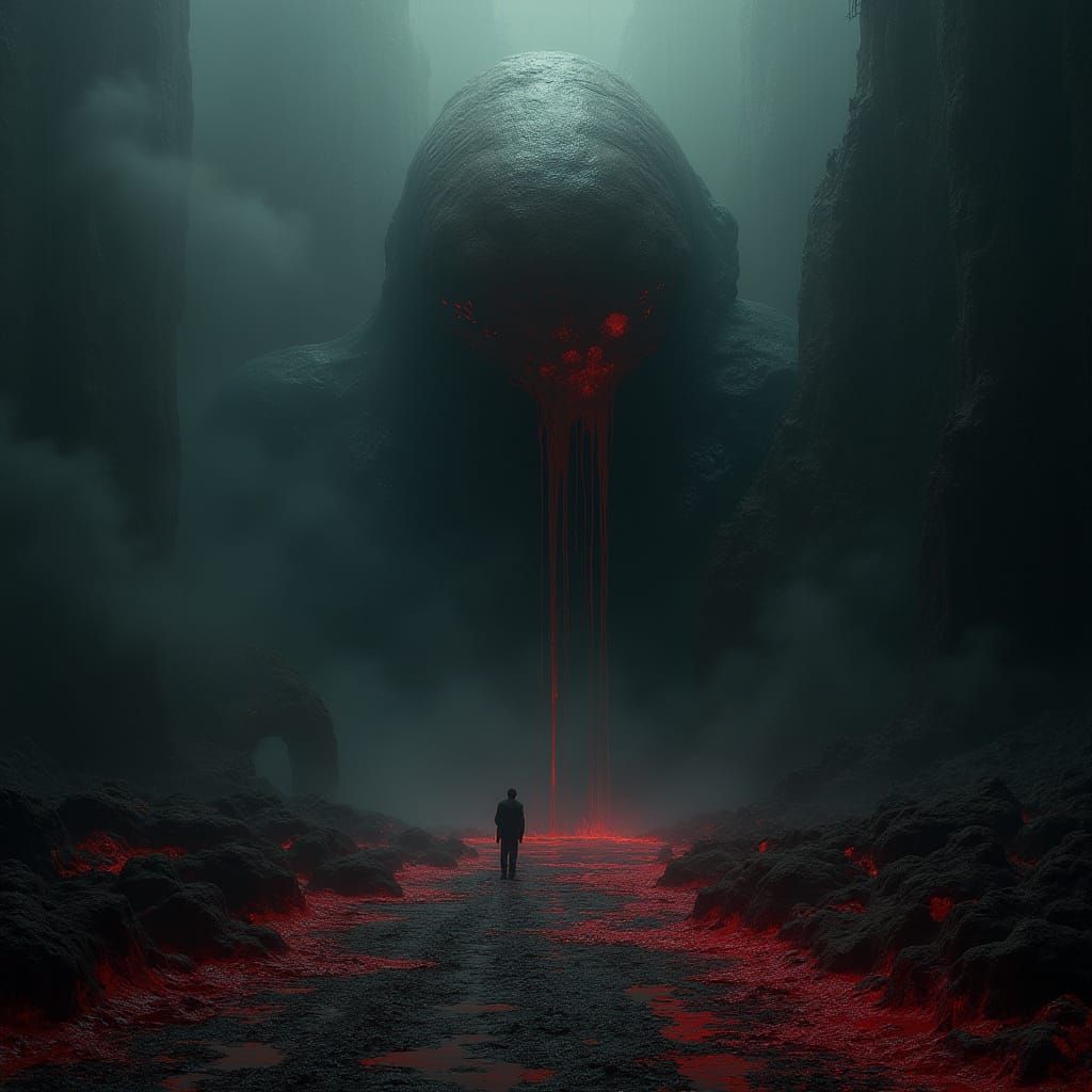 Dark Ominous Scene with Bloody Accents