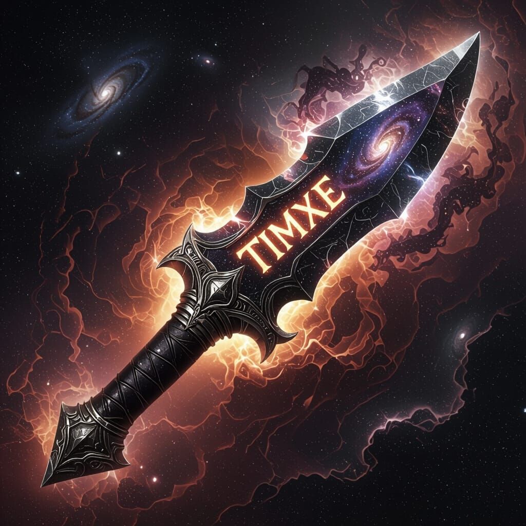 Ancient Titan God's Knife with Cosmic Energy and Branding