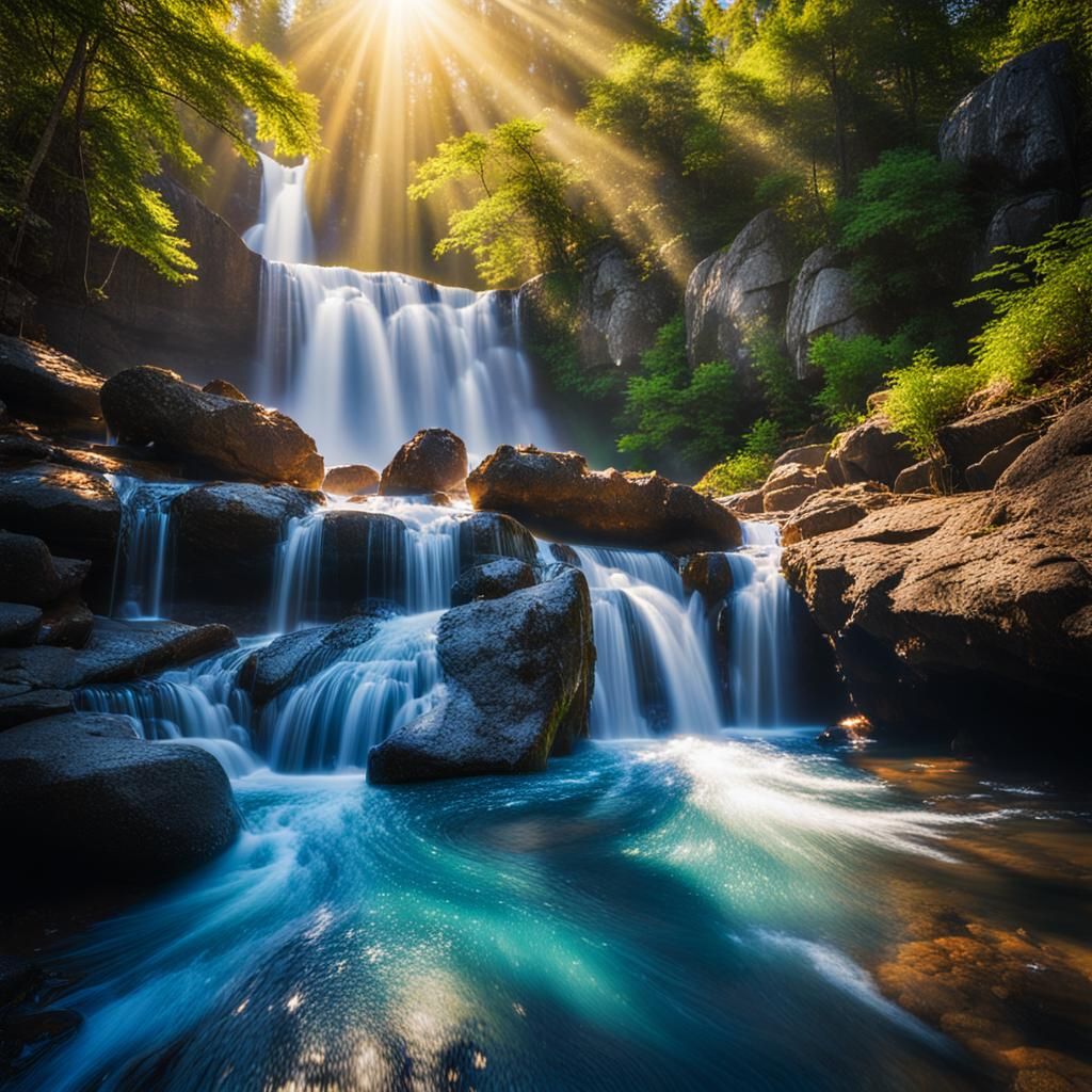 Breathtaking Waterfall Landscape with Vibrant Colors