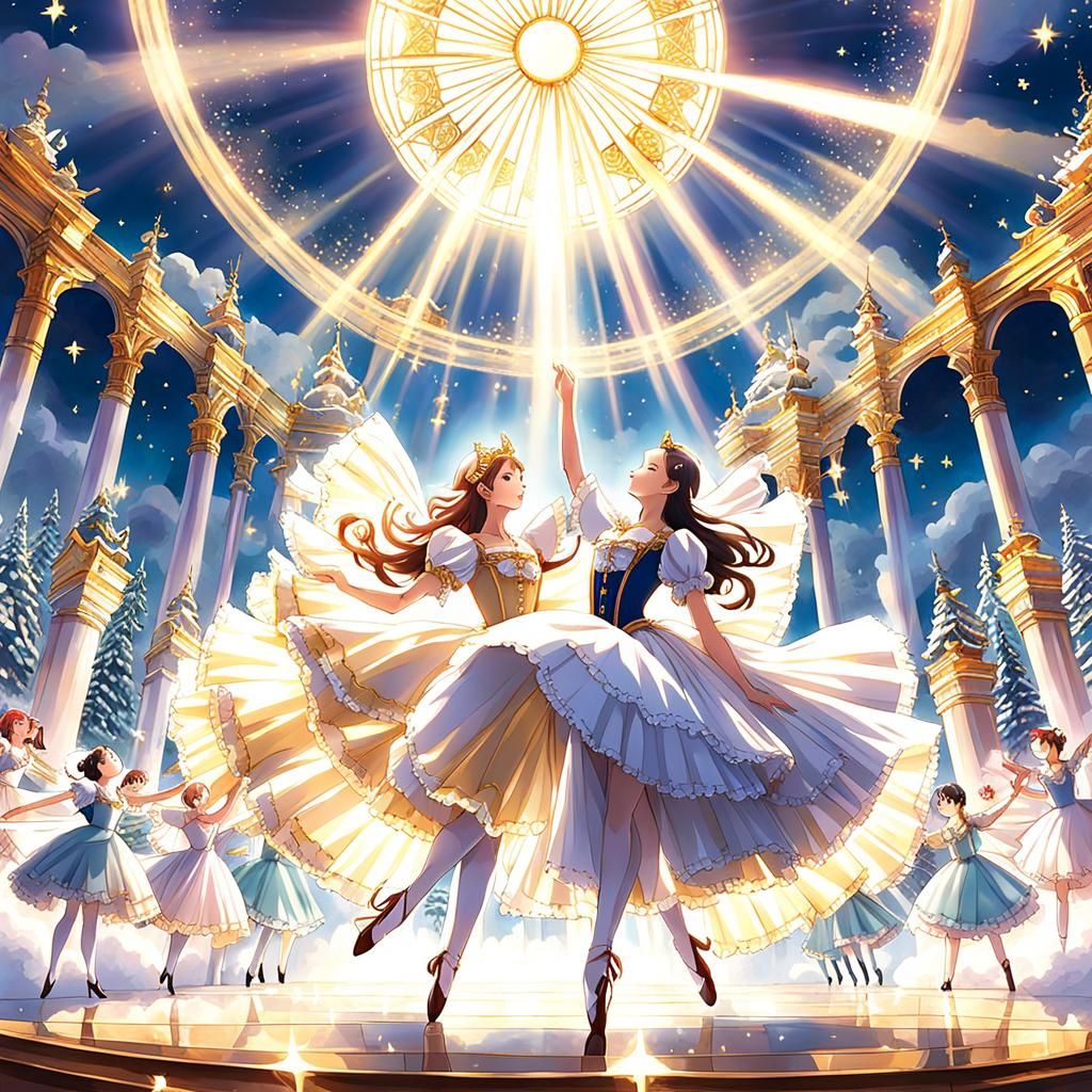 Anime Nutcracker Ballet Scene in Manga Style