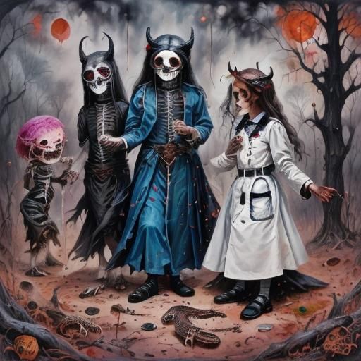 Whimsical Children Playing Doctor in Watercolor Style