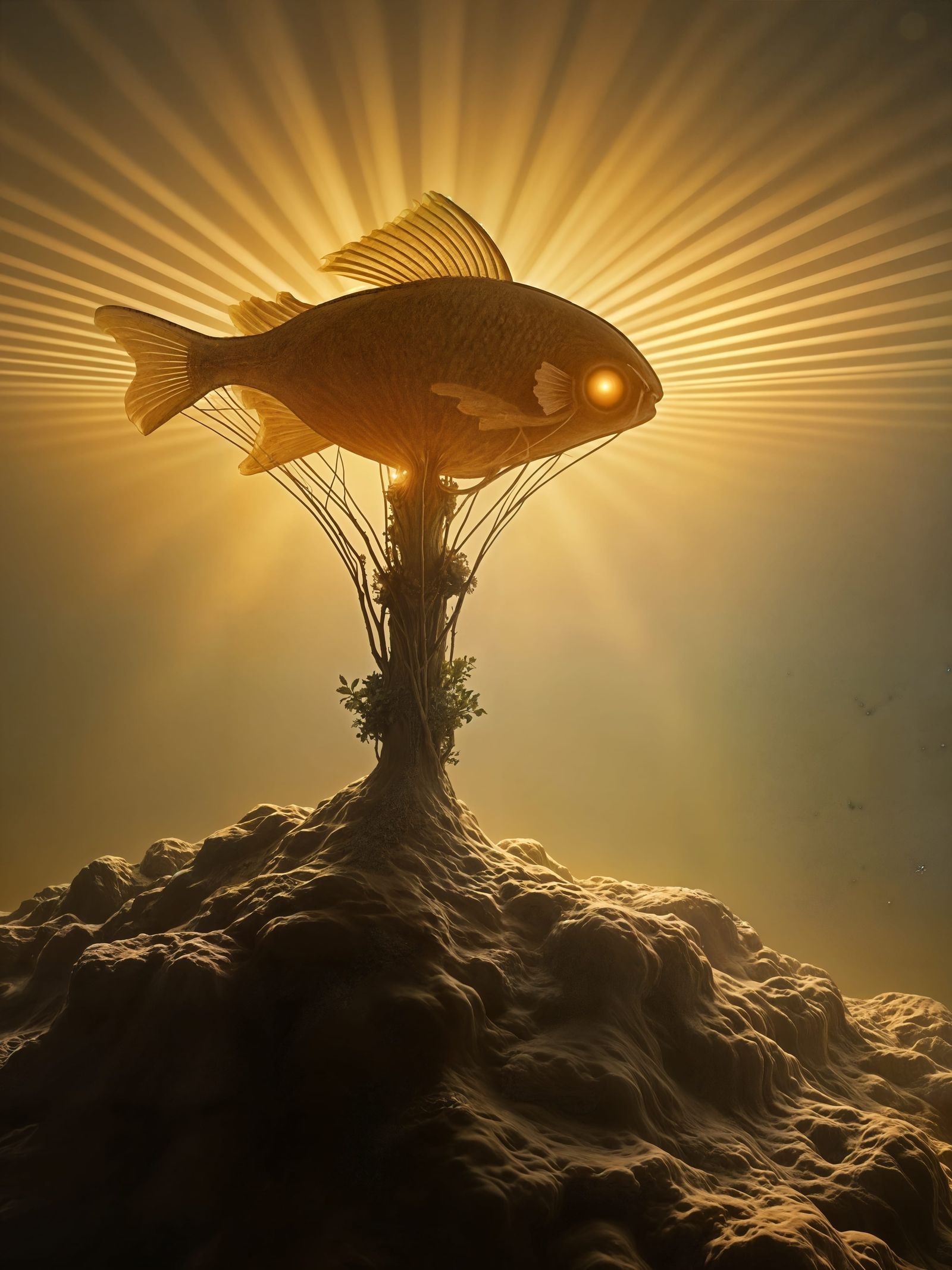 Airfish Monument - atop a 'mountain' in Utah