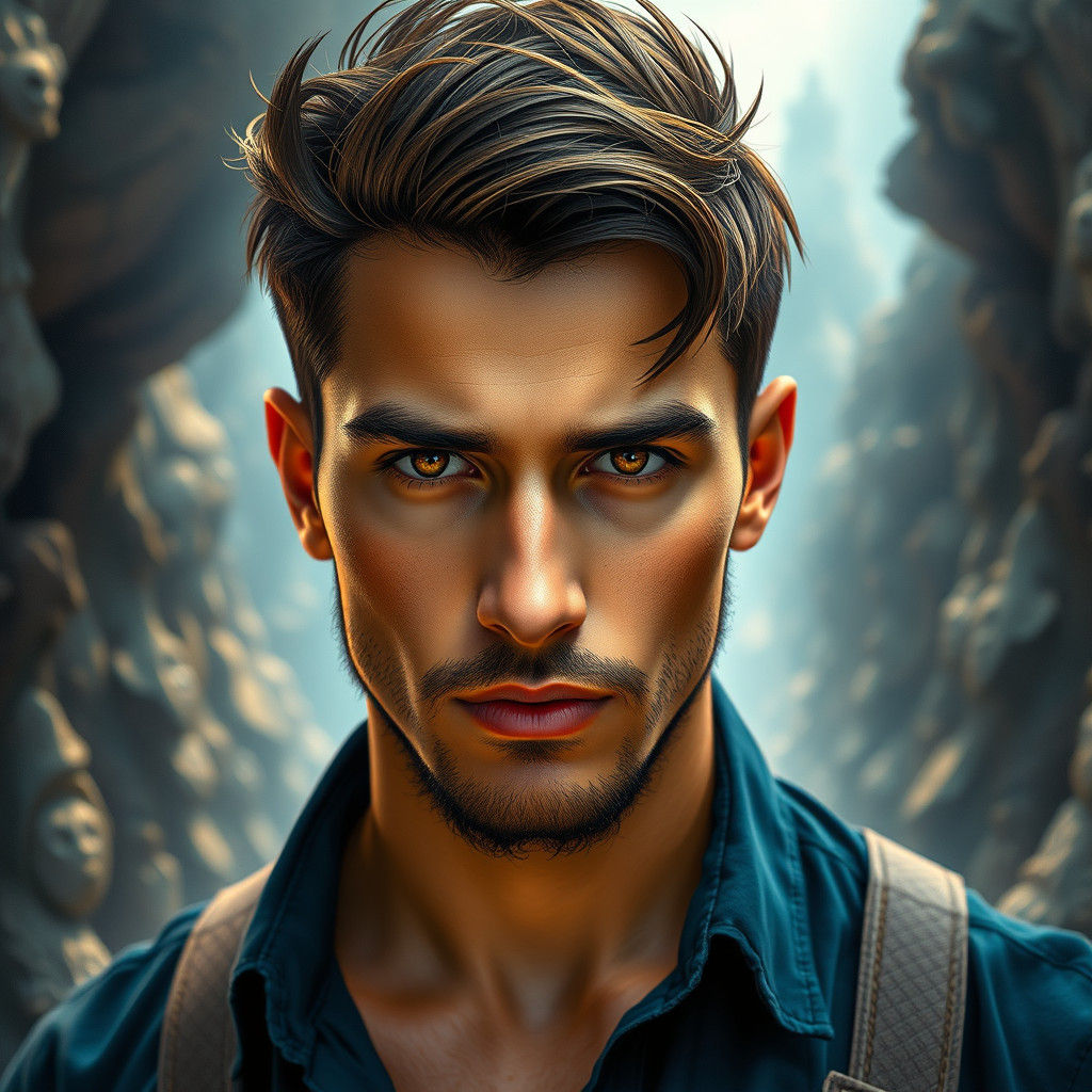 Charismatic Man in Matte Painting Style