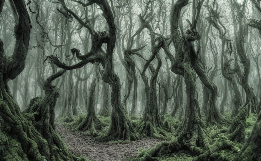 Enchanted Forest in Dark Fantasy Style