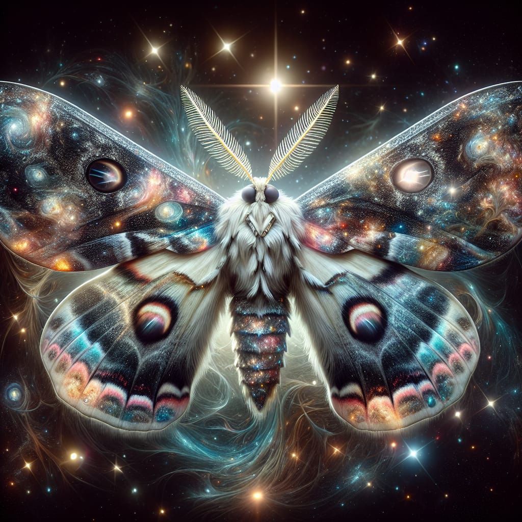 a hyperrealistic portrait of a beautiful butterfly moth hybr...