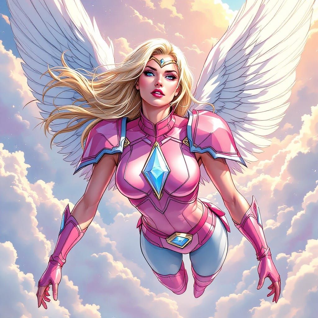 Comic Art of Queen Angella Soars with Angelic Wings