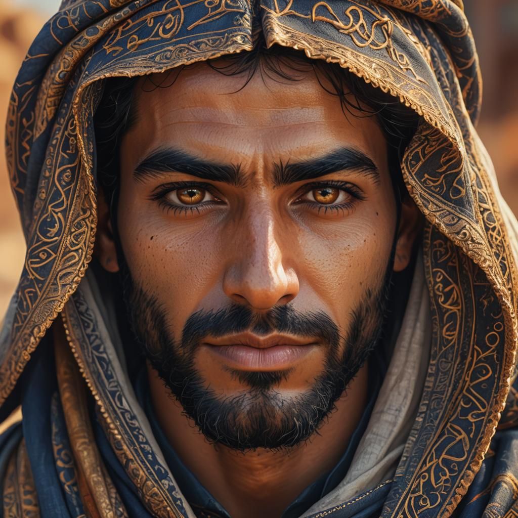 Hyper-Realistic Portrait of an Arab Man