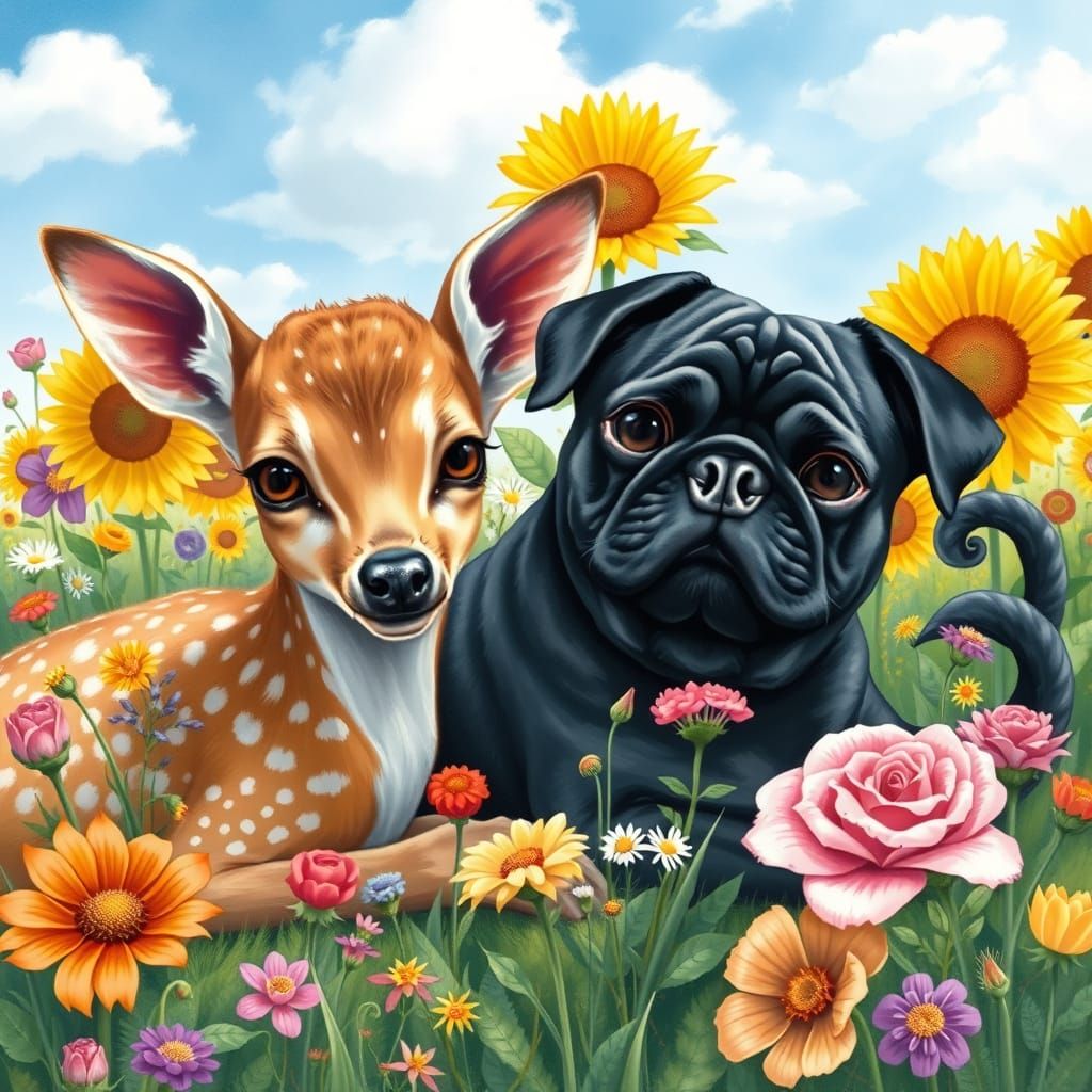 Serene Garden Scene in Impressionist Style