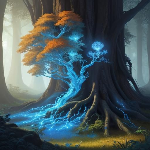 Glowing Forest Spirit in Pixel Art Style