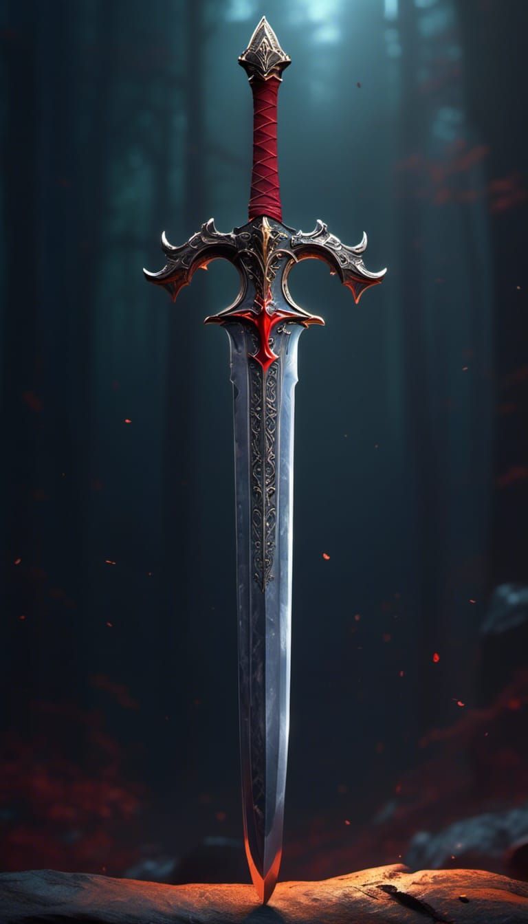 Polished Falchion Sword with Dragon Pommel