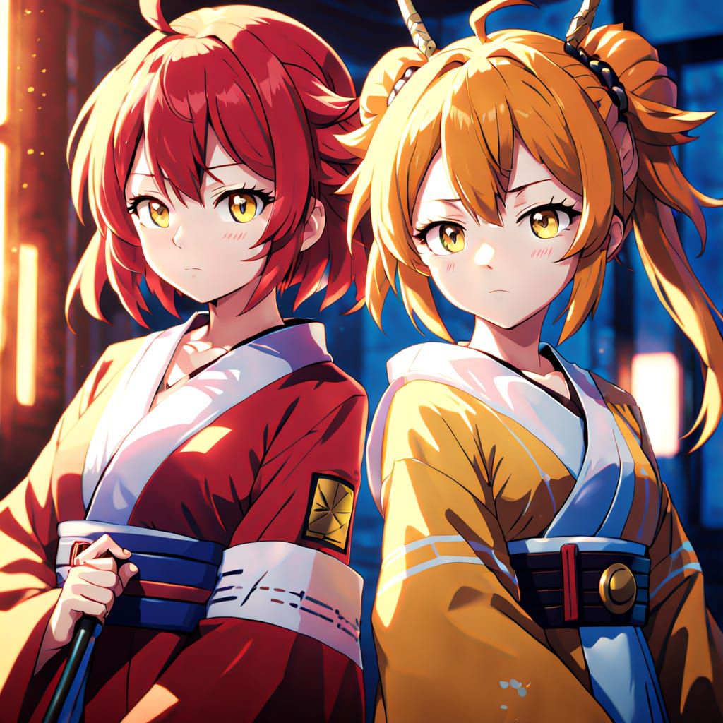 Niomi and Kasane Teto in Anime Art Style