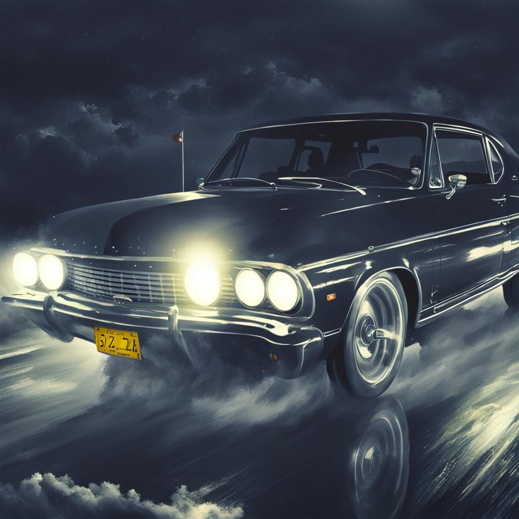 Stormy Night Drive: A Dramatic Automotive Scene