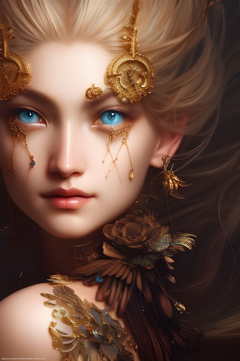 Detailed Portrait of a Nornir in Dark Fantasy Style