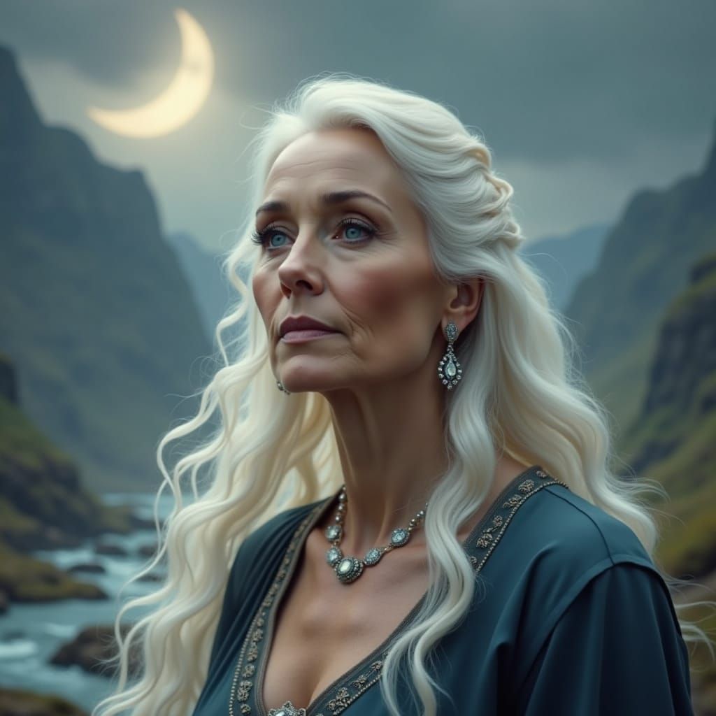 Ethereal Goddess in Dreamlike Landscape