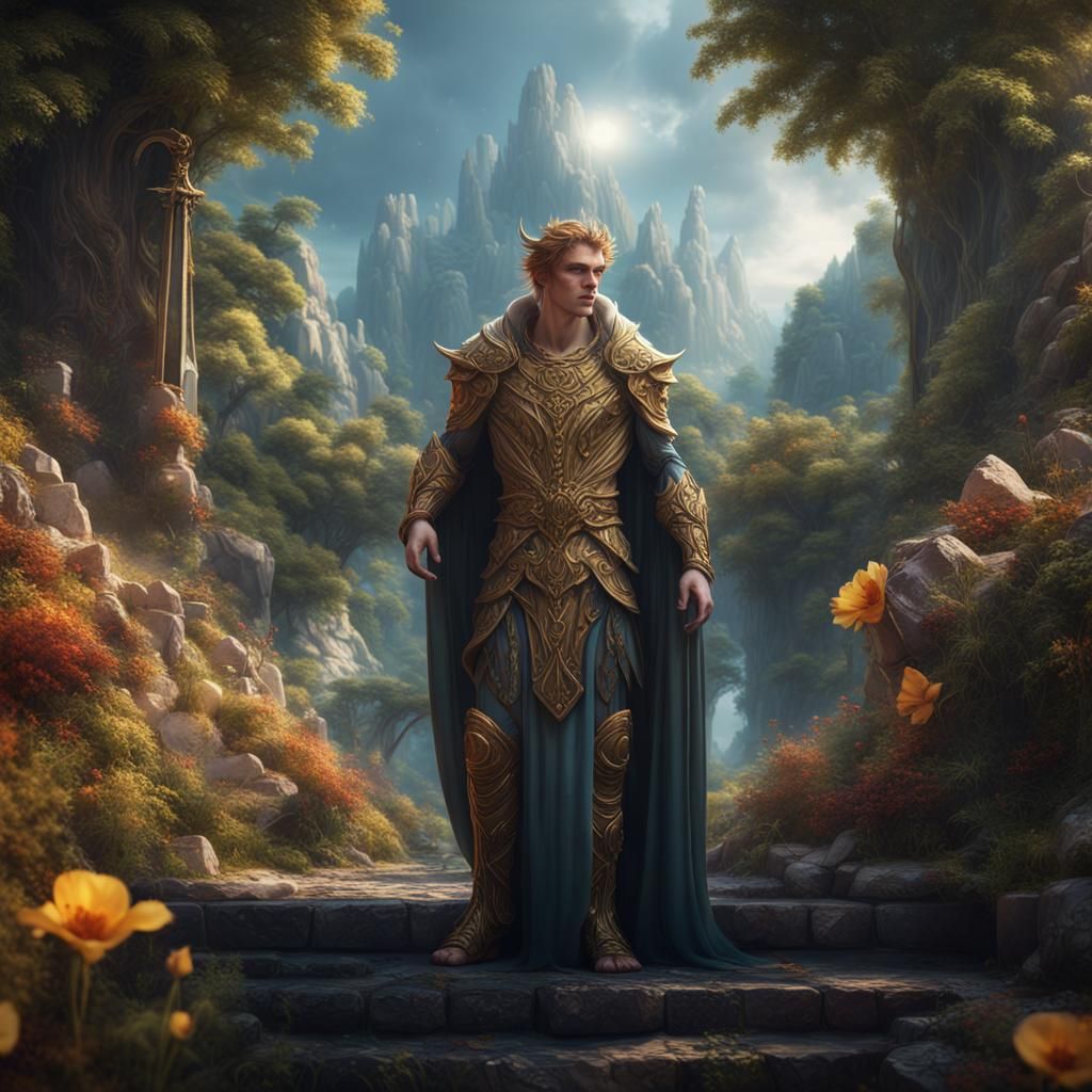 Aengus, God of Youth, in Detailed Digital Painting