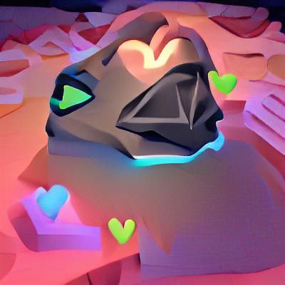 Glowing Neon Low Poly Affectionate Message