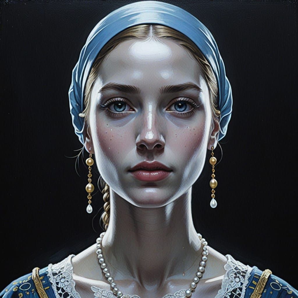 Elegant Young Woman in Renaissance Art Style