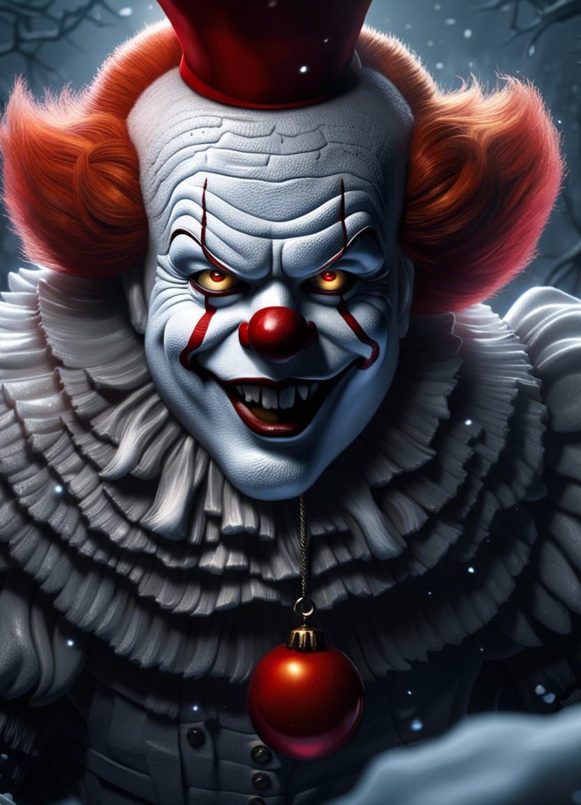 Pennywise Snowman Portrait in Hyperrealistic Style