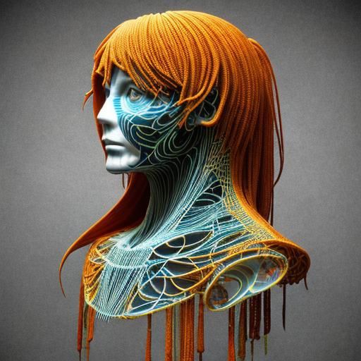 Surrealistic Human Figure in Psychedelic CGI