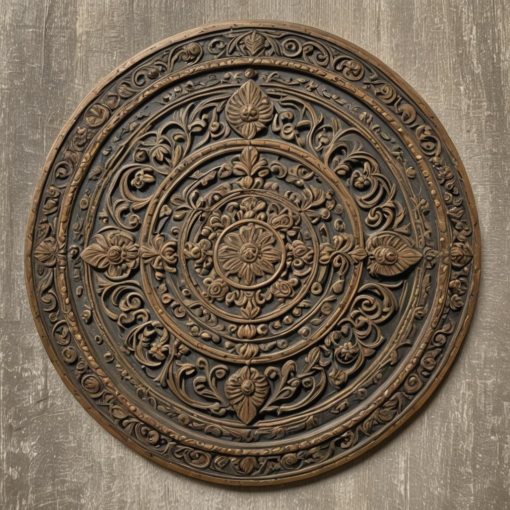 Colorful Folk Art Medallion Design