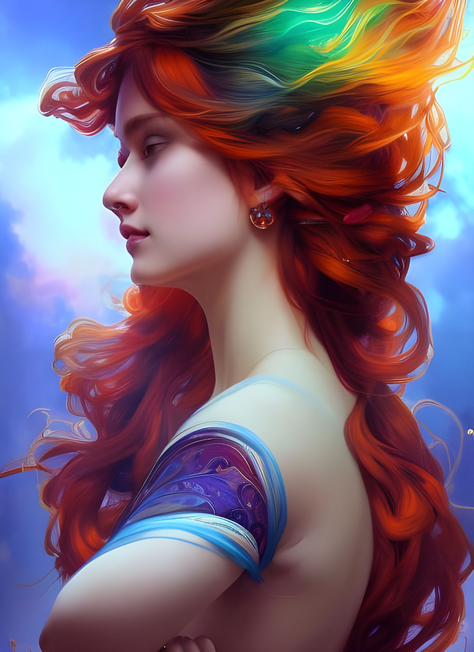 Rainbows in her hair