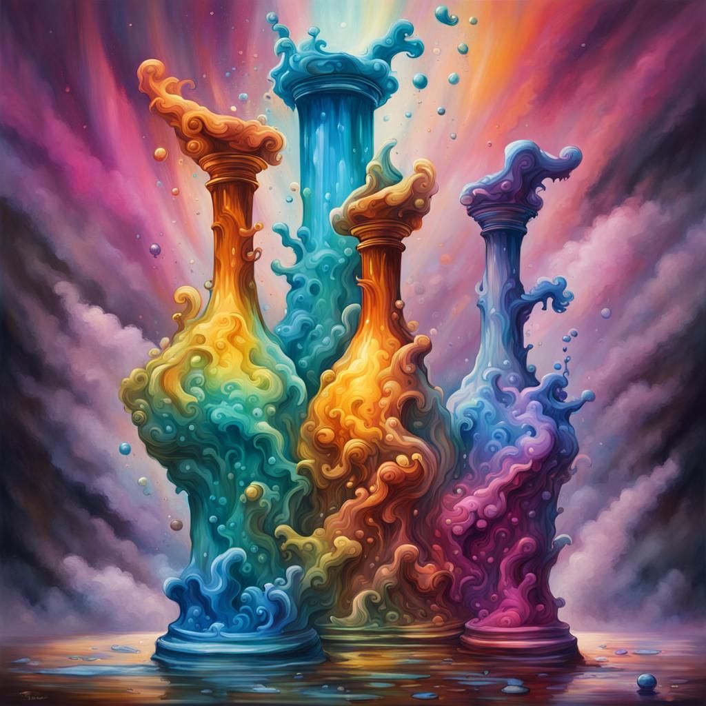 Pillars of Creation in Hourglass: Graffiti Splash Art