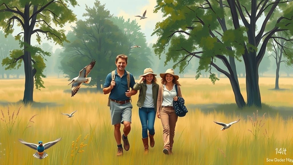 Idyllic Family Moment in Impressionist Style