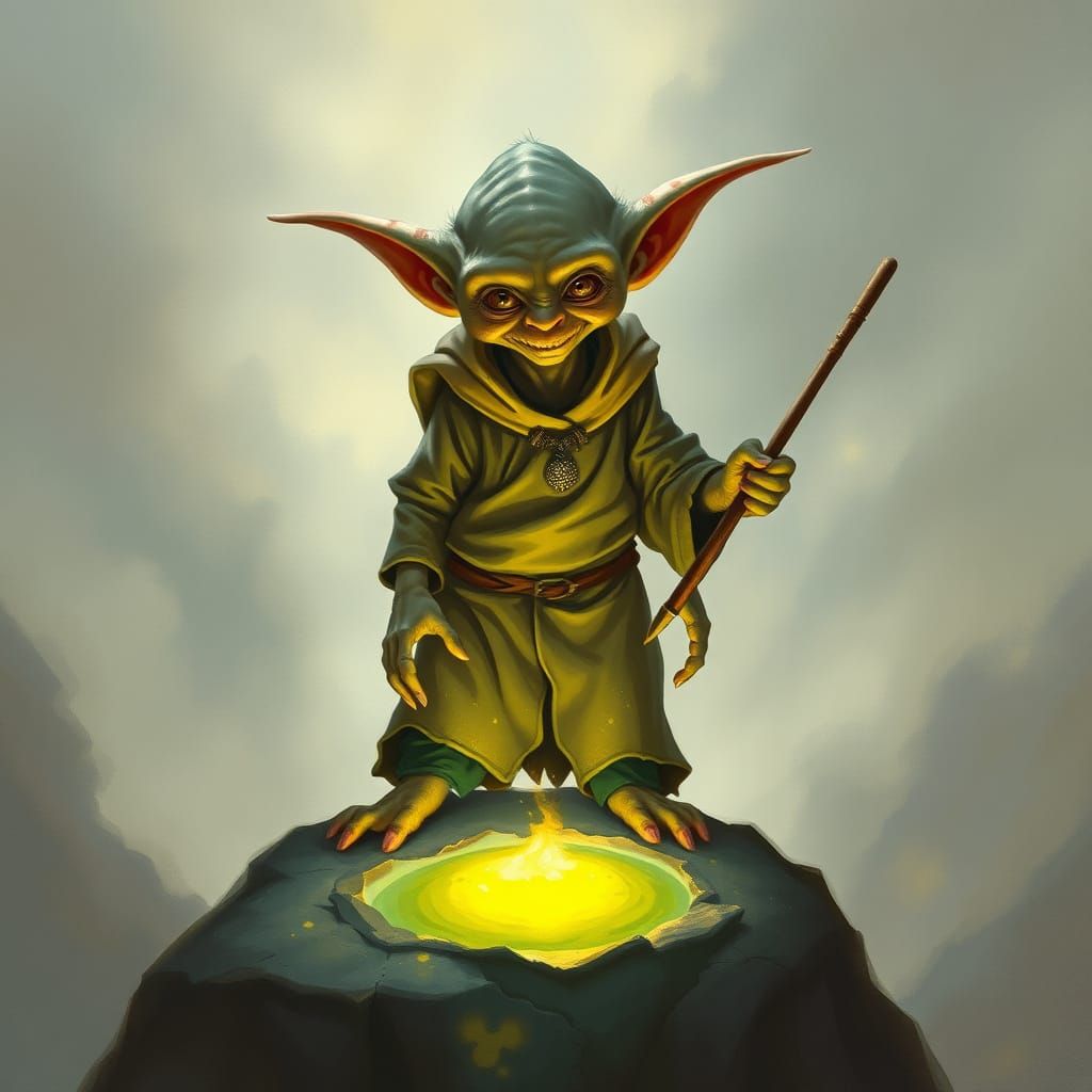 Ethereal House Elf Over Resurrection Stone, in Dark Fantasy ...