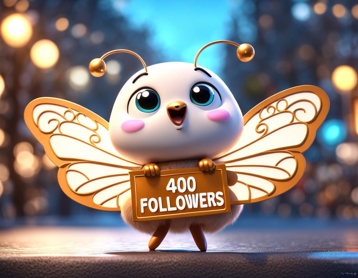 Pixar Style Moth Celebrates 400 Followers