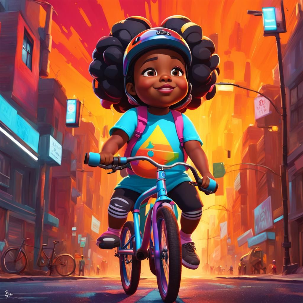 Girl Rides Bike: Graffiti Art in 3D