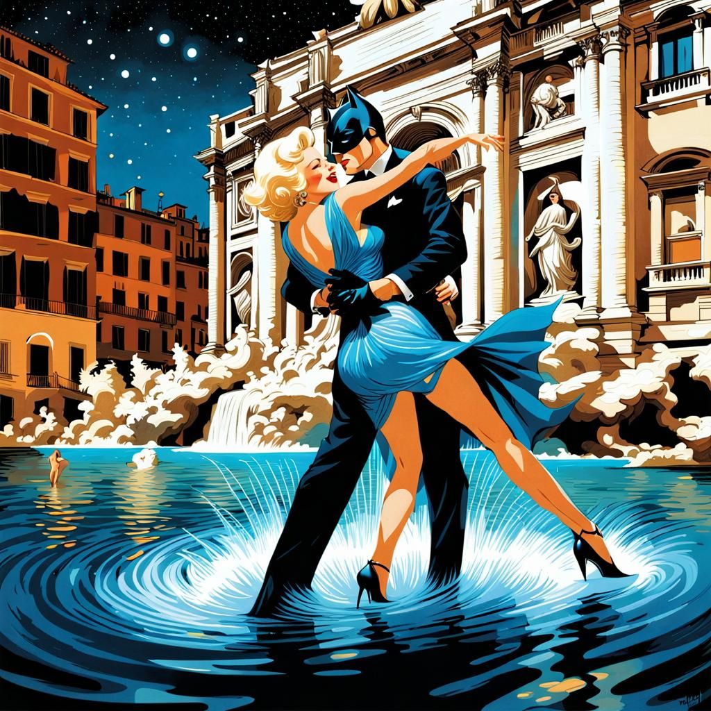 MARILYN & BATMAN DANCING in "Fontana di Trevi"