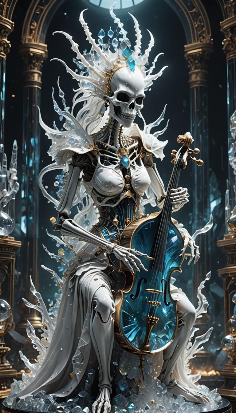 Crystal Alien Goddess Plays Contrabass in Epic Style