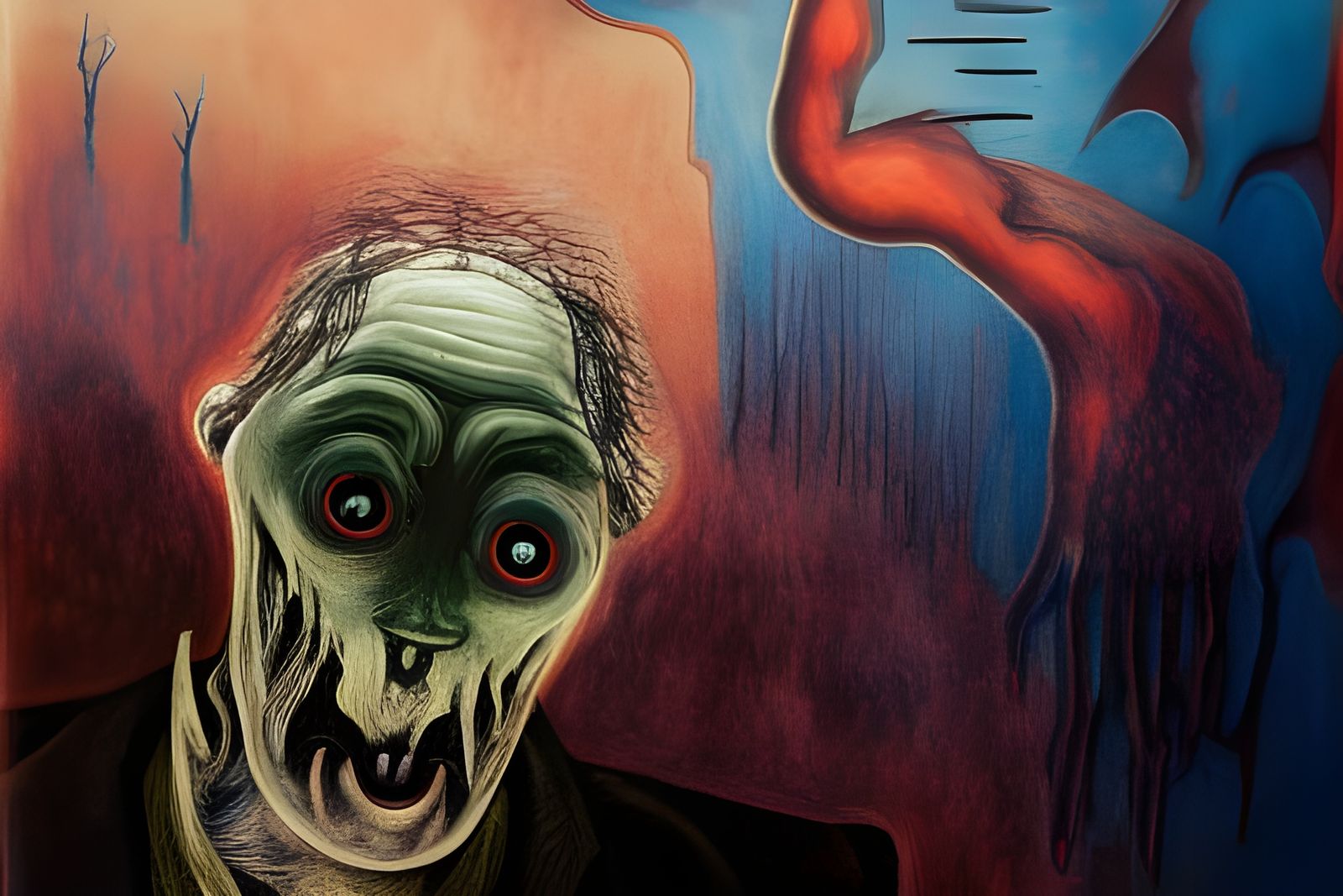 Terrifying Mouthless Face in German Expressionist Horror