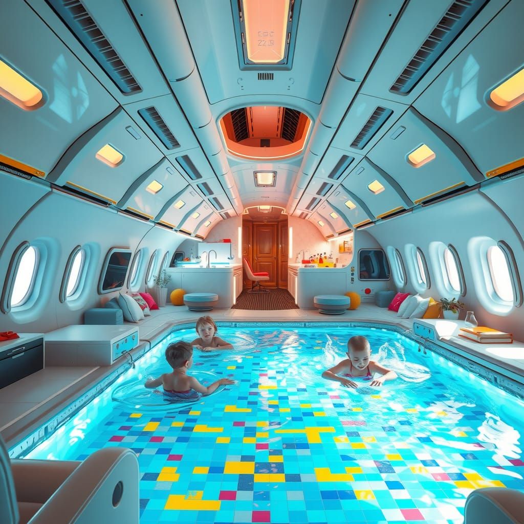 Luxurious Airplane Interior Designed for Families in Neofutu...