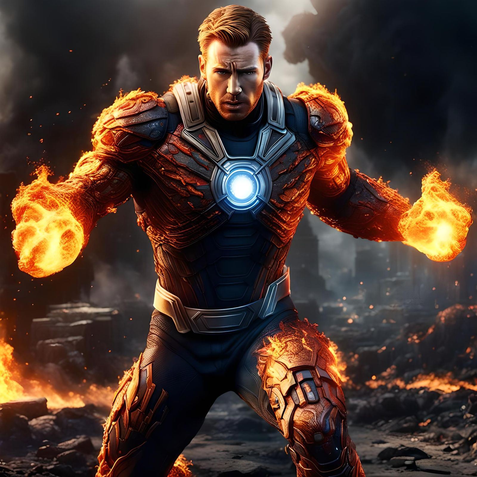 Actor Chris Evans in the Fantastic Four movie as Torch , he ...