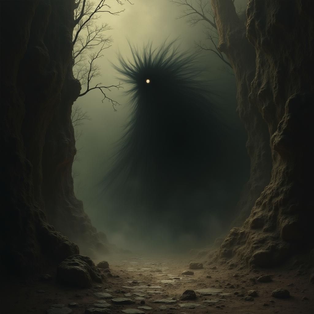 Eerie Dark Entity in a Mystical Realm