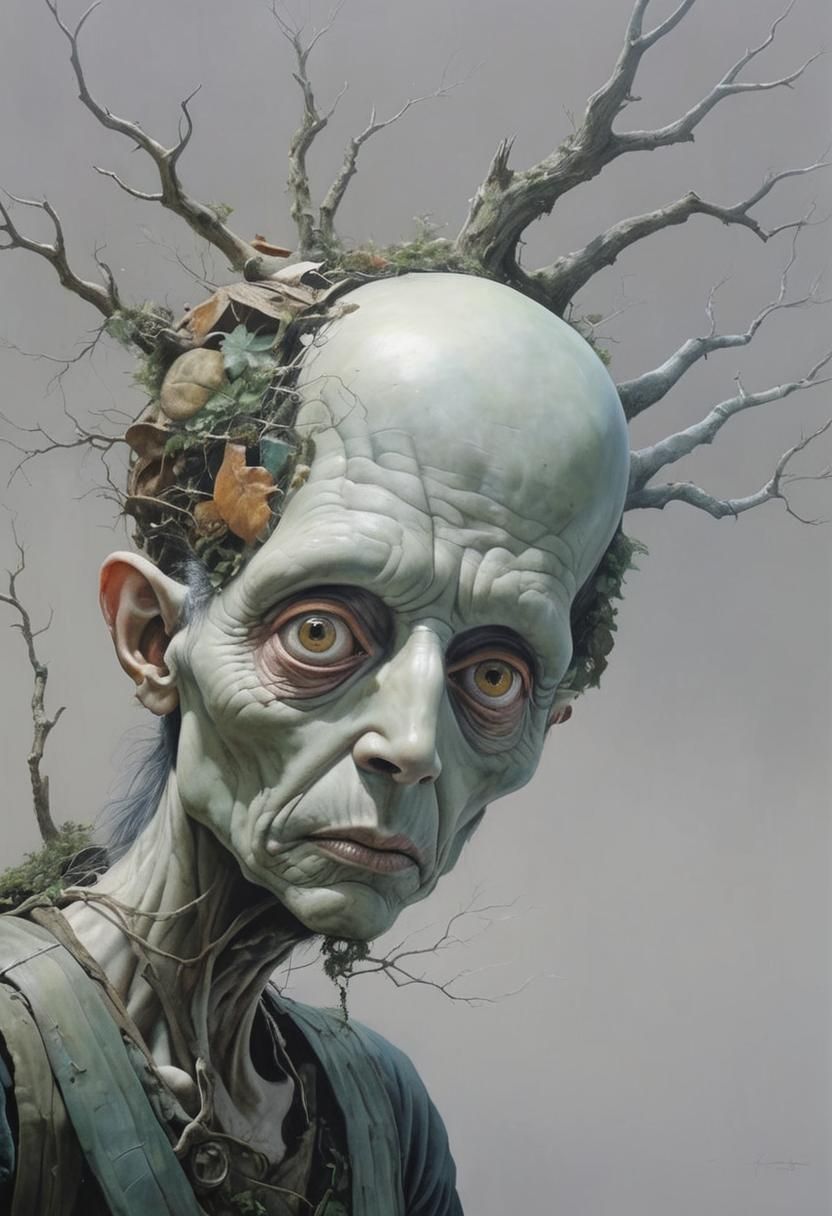 Photorealistic Leshy Portrait in Surreal Style