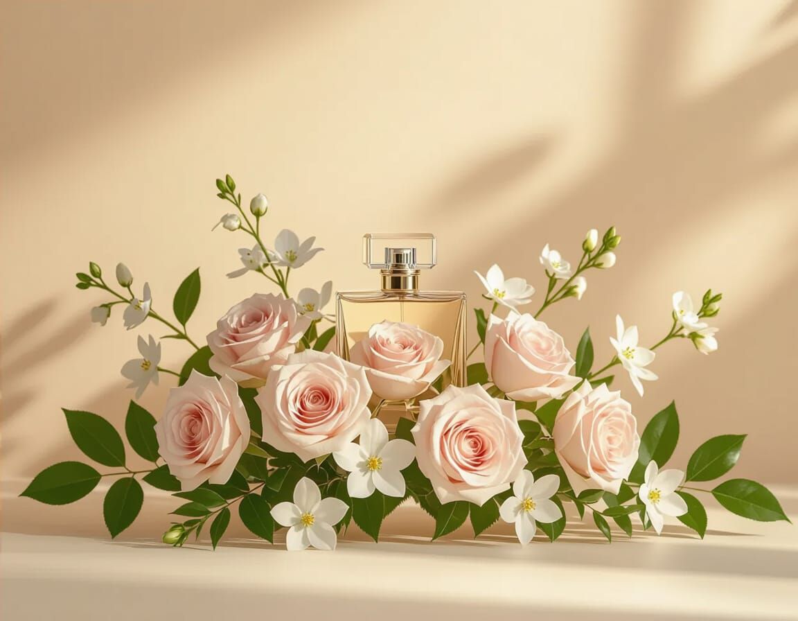 Elegant Floral Arrangement in Soft Beige Studio