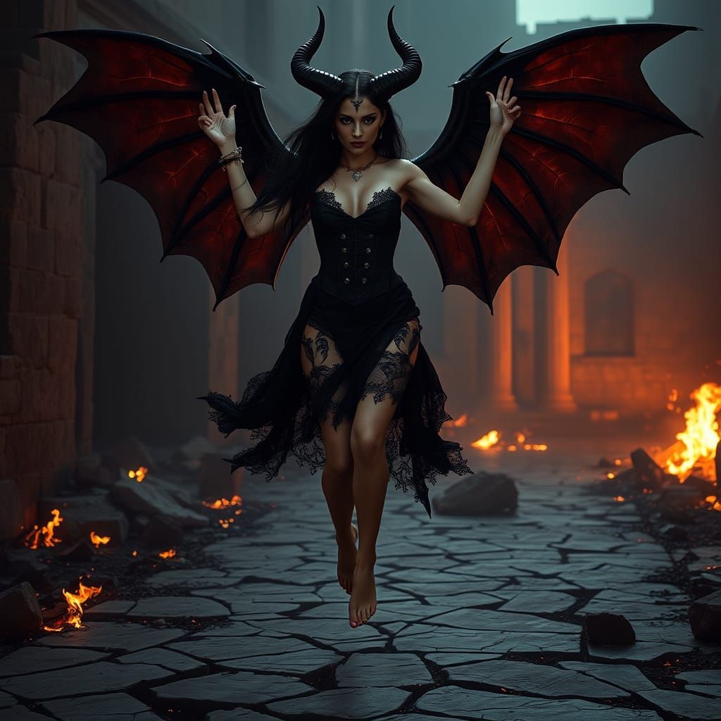 Gothic Goddess of the Night Ascends