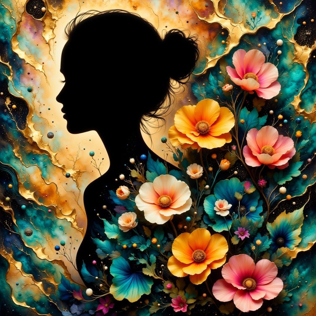 Ethereal Woman in Resplendent Marble Aesthetic