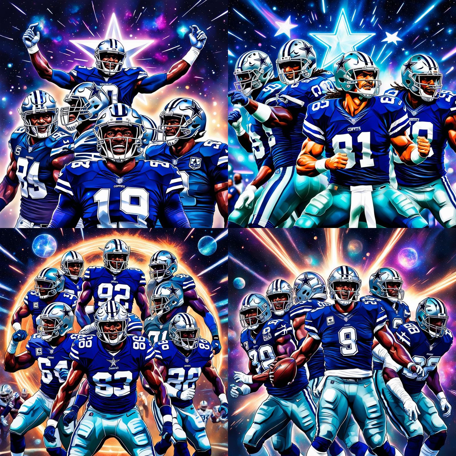 Dallas Cowboys Team in Astral Cosmic Illustration