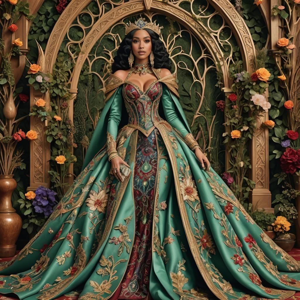 Cardi B as Rivendell Elf in Opulent Fantasy Style