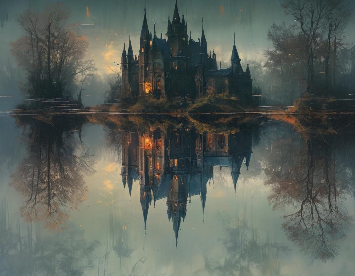 Mysterious Neo-Gothic School on the Lake