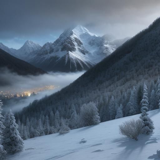 Frozen Mountain Pass in Winter Wonderland
