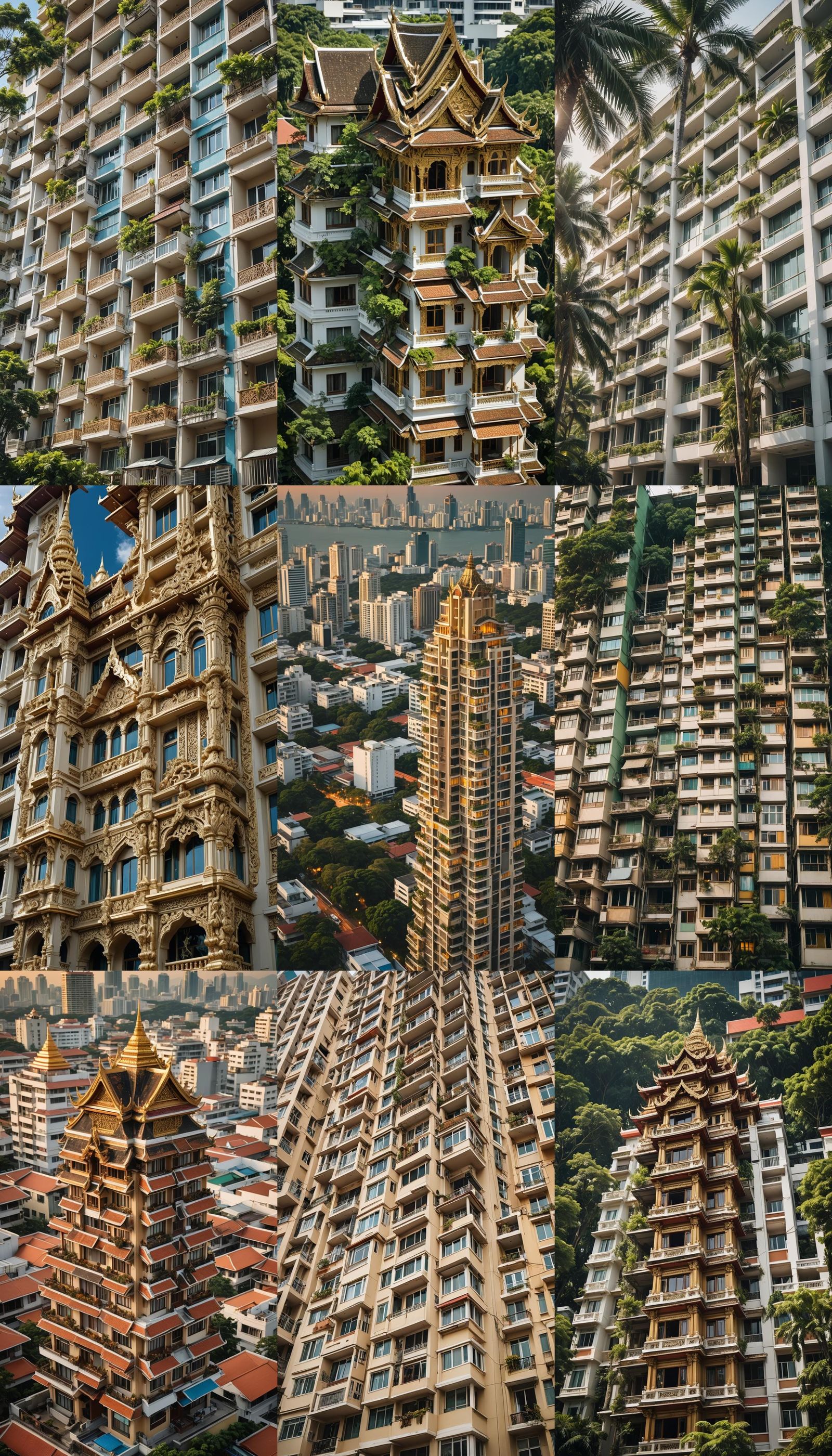Thai Style High-Rise Apartment Building Photography