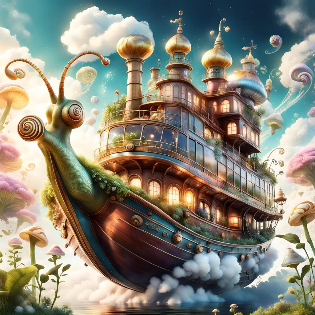 Snail-Inspired Steam Boat
