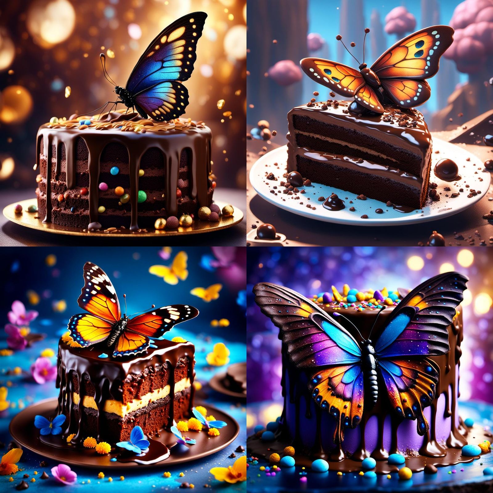 Butterfly in Chocolate Cake, Detailed Matte Painting