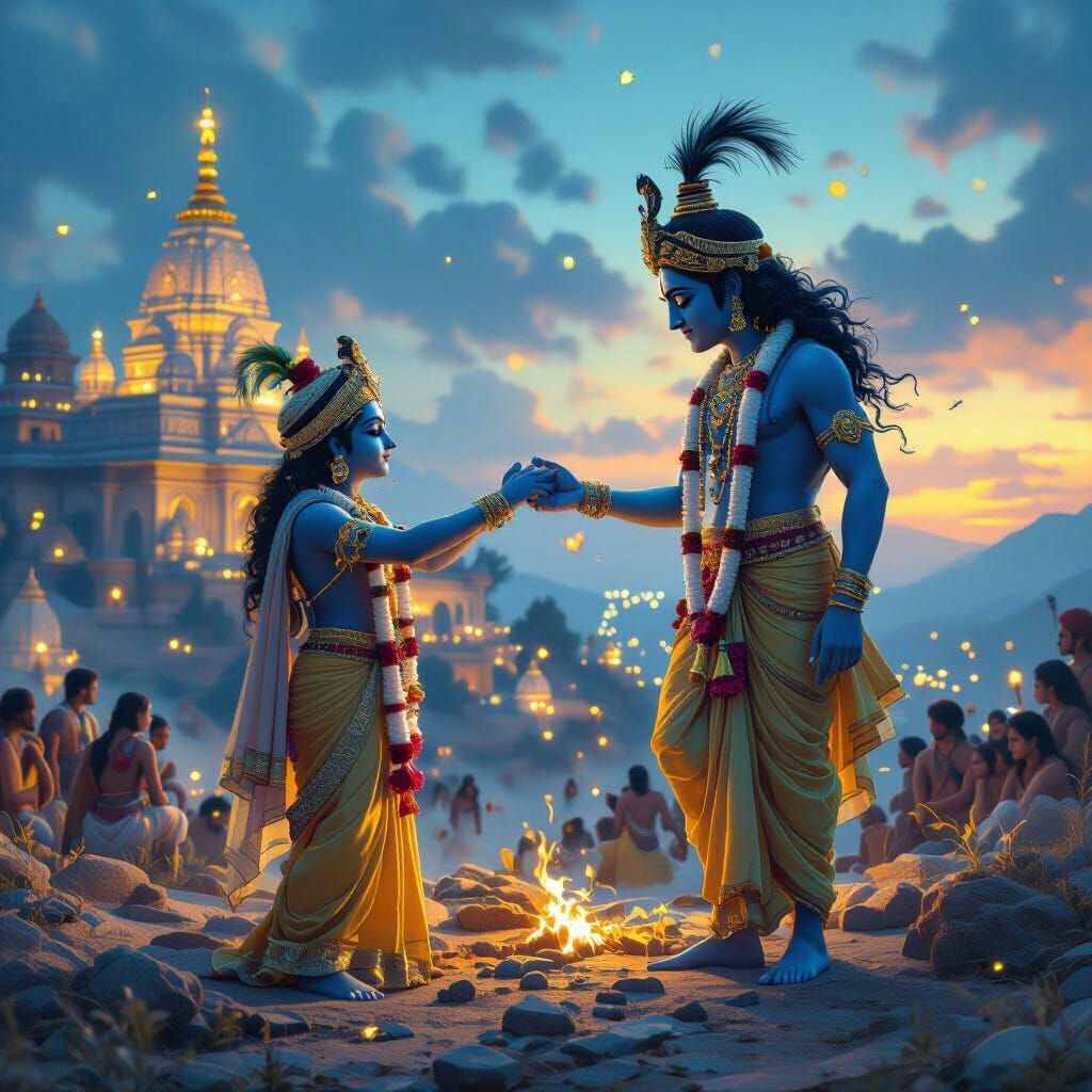 Khatu Shyam Baba Offers Head to Krishna on Battlefield