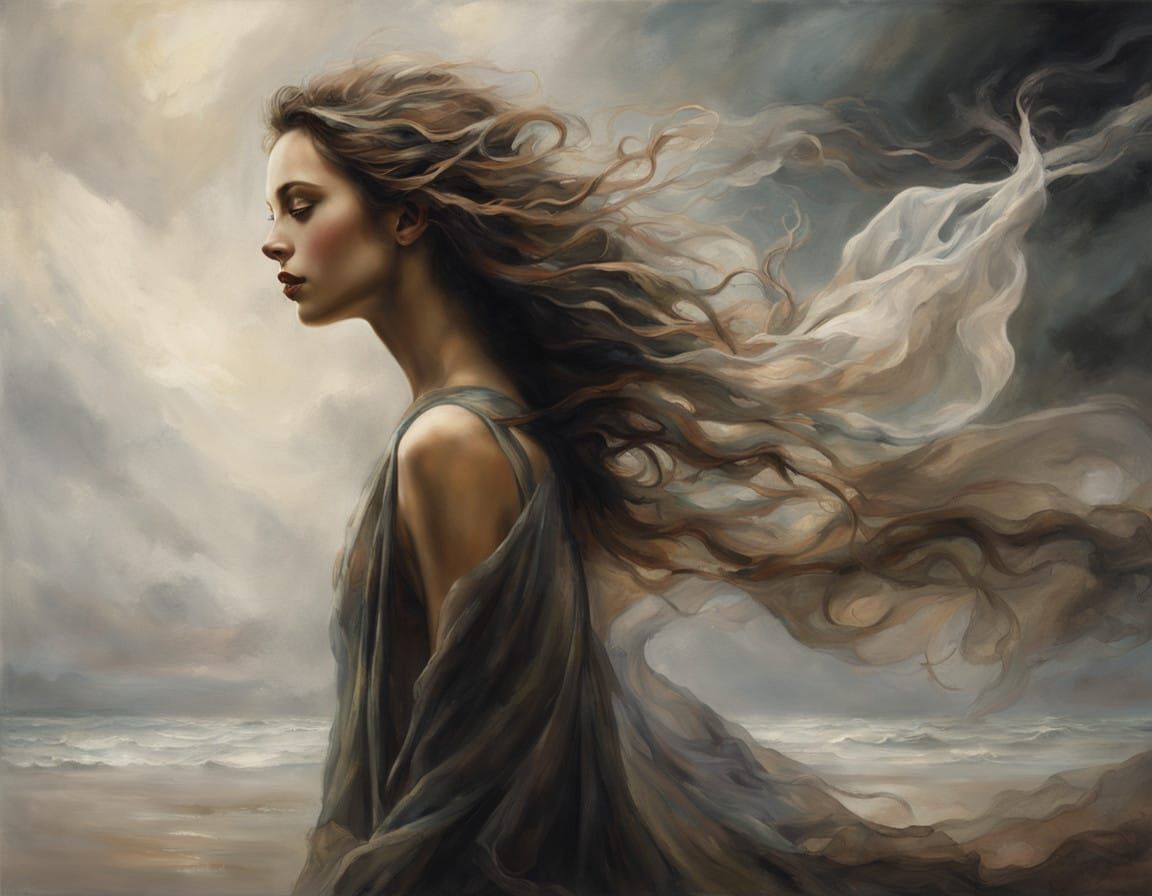 Sensual Dark Fantasy Goddess Shines in Soft Ethereal Light