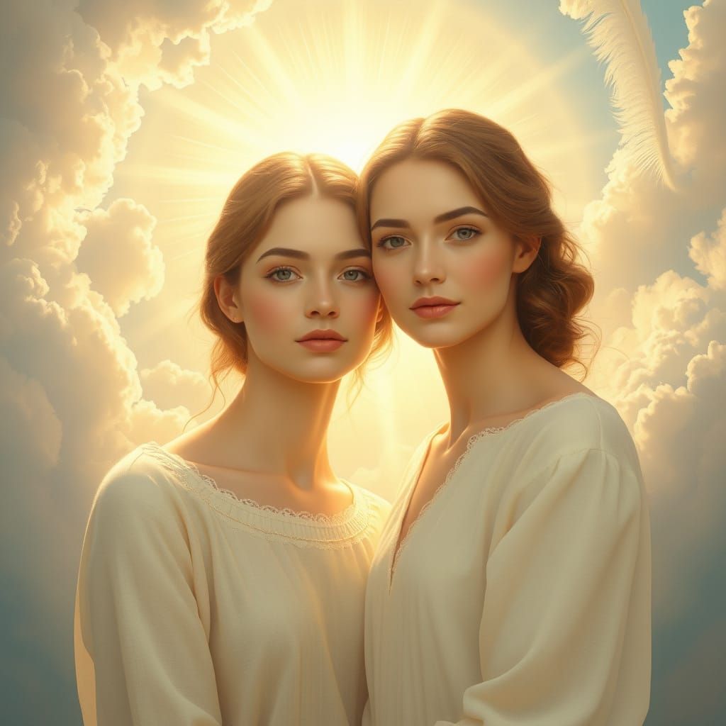 Ethereal Couple Basking in Heavenly Sunshine